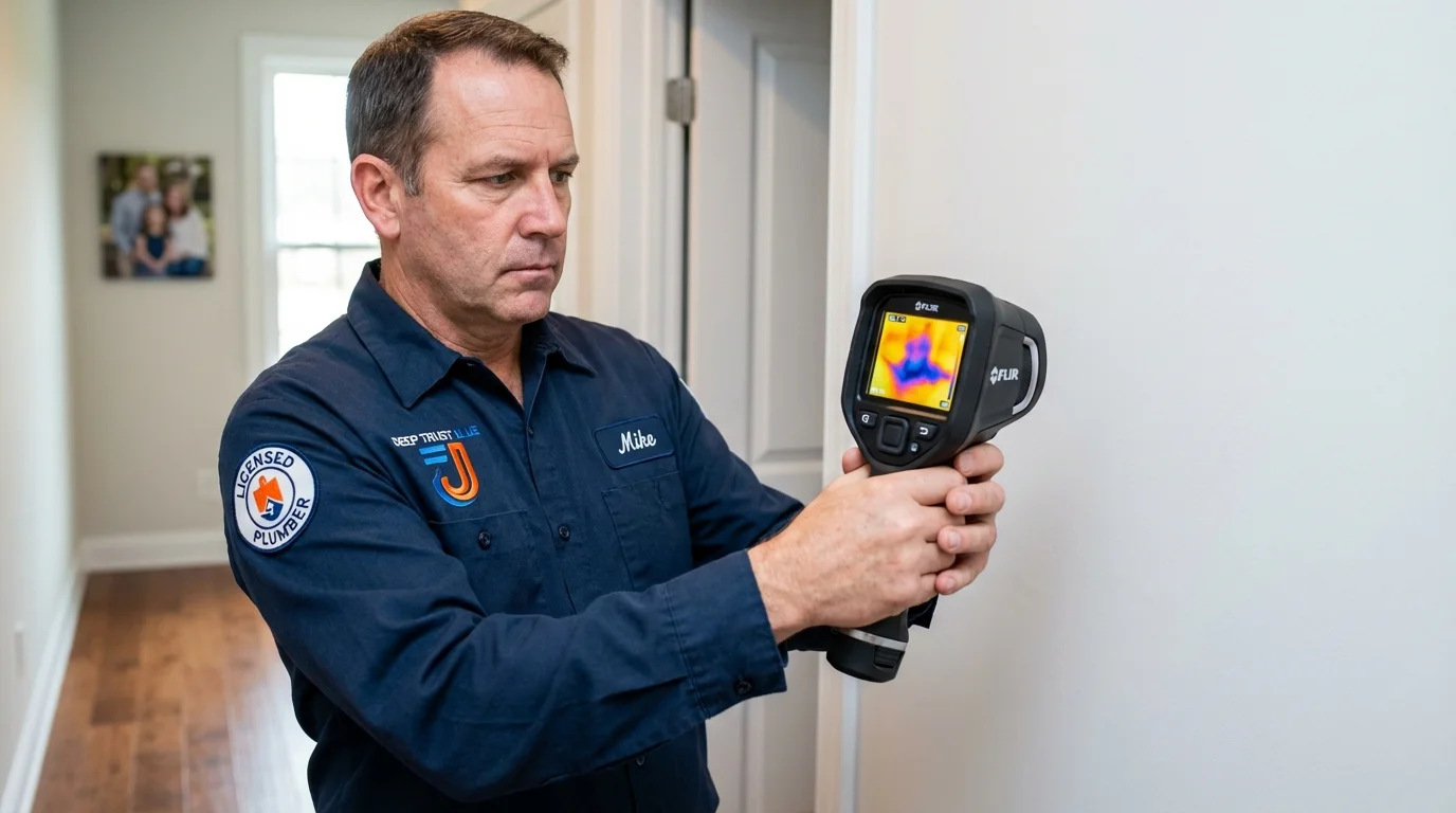 Thermal imaging leak detection by Johns Plumbing LLC in McClusky